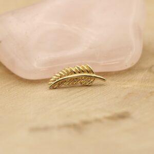 Junipurr Gold Feather Quill 14 karaat threadless top