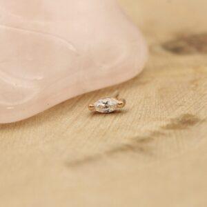 Junipurr marquise top threadless 14k rosé goud