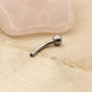 Titanium threadless fixed curved barbell 16G 1.2mm (NeoMetal)