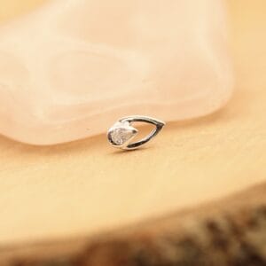 Zilveren Buddha-ring met kristal, boeddhistische sieraden.